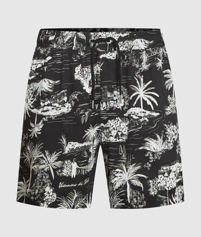 Karl Lagerfeld Short-Sleeved All-Over-Print Shirt Black
