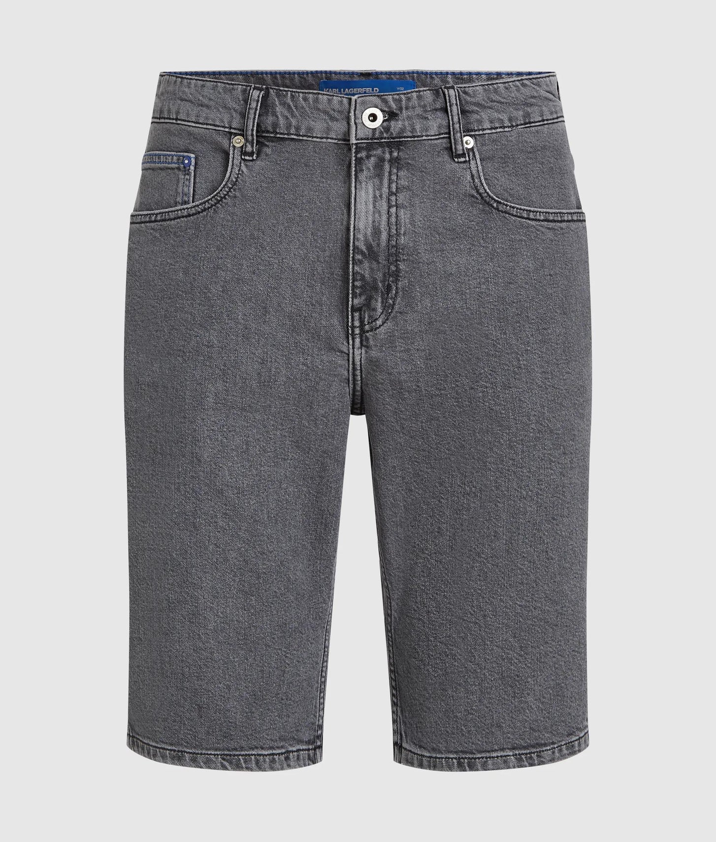 Karl Lagerfeld Slim Denim Shorts Washed Grey Denim