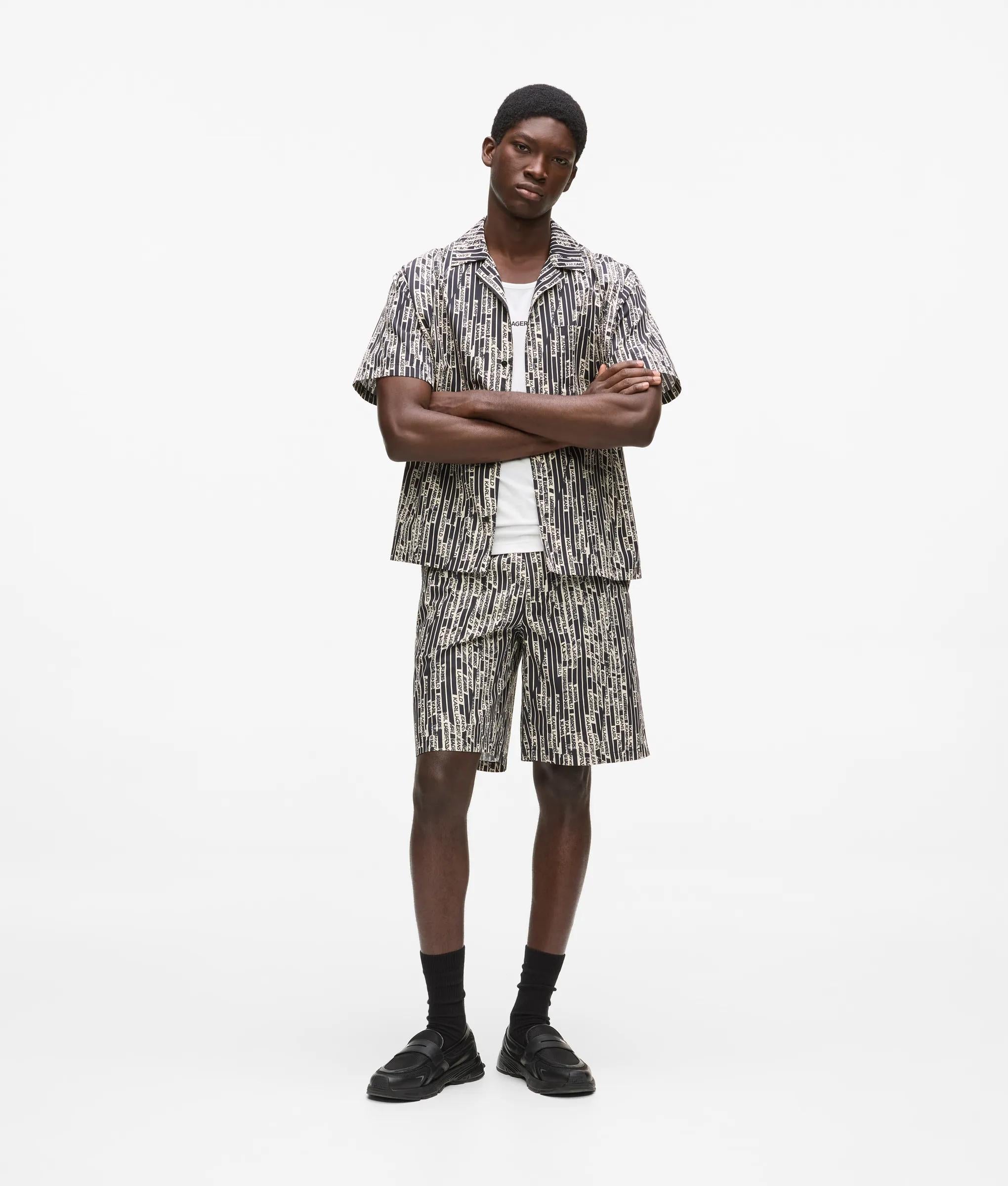 Karl Lagerfeld All-Over-Print Shorts Linear Logo All Over Print