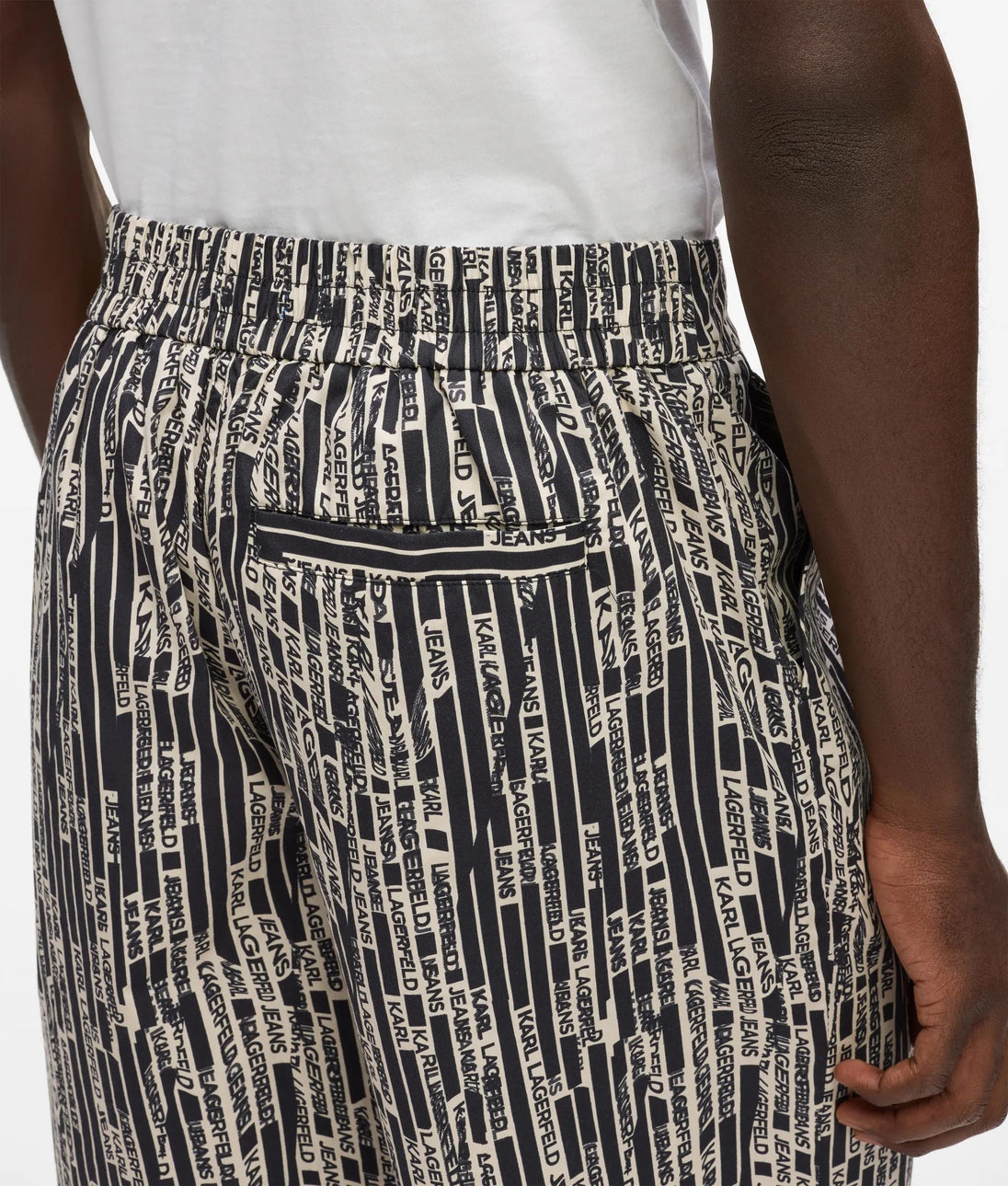 Karl Lagerfeld Short-Sleeved Logo Print Shirt Linear Logo All Over Print