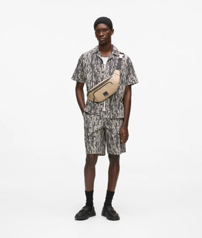 Karl Lagerfeld Short-Sleeved Logo Print Shirt Linear Logo All Over Print