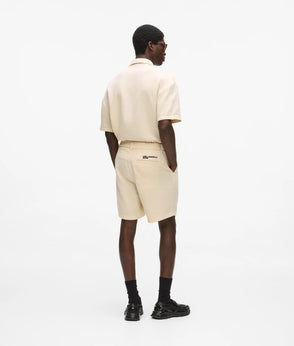 Karl Lagerfeld Short-Sleeved Crinkled Shirt Whitecap Grey