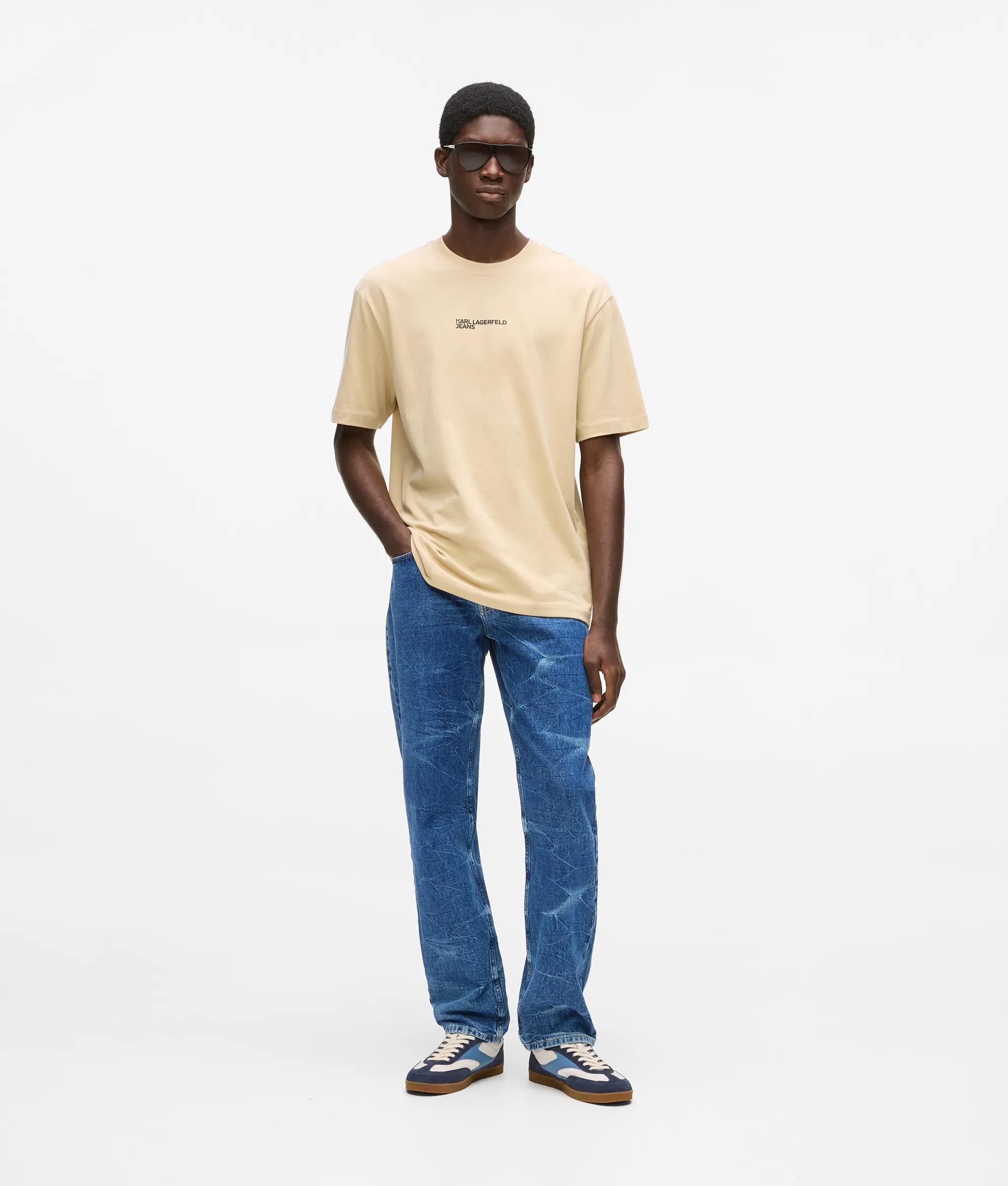 Karl Lagerfeld Marbled Straight Jeans Marble Blue