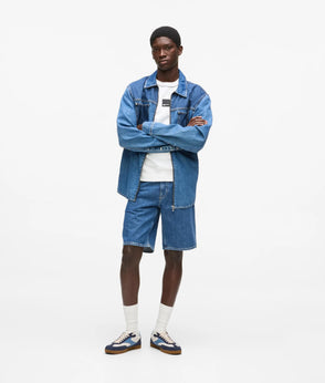 Karl Lagerfeld Short-Sleeved Contrast Stitch Sweatshirt White