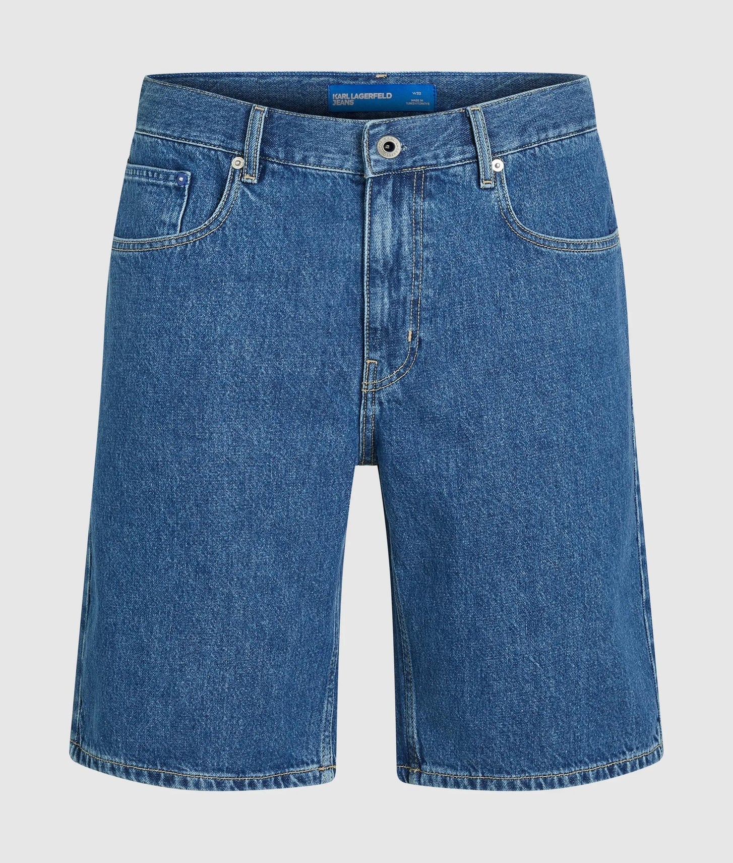 Karl Lagerfeld Regular Denim Shorts Mid Blue Stone