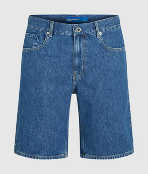 Karl Lagerfeld Two Tone Denim Overshirt Mid Blue Blocked