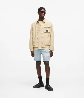 Karl Lagerfeld Canvas Utility Jacket Pale Khaki