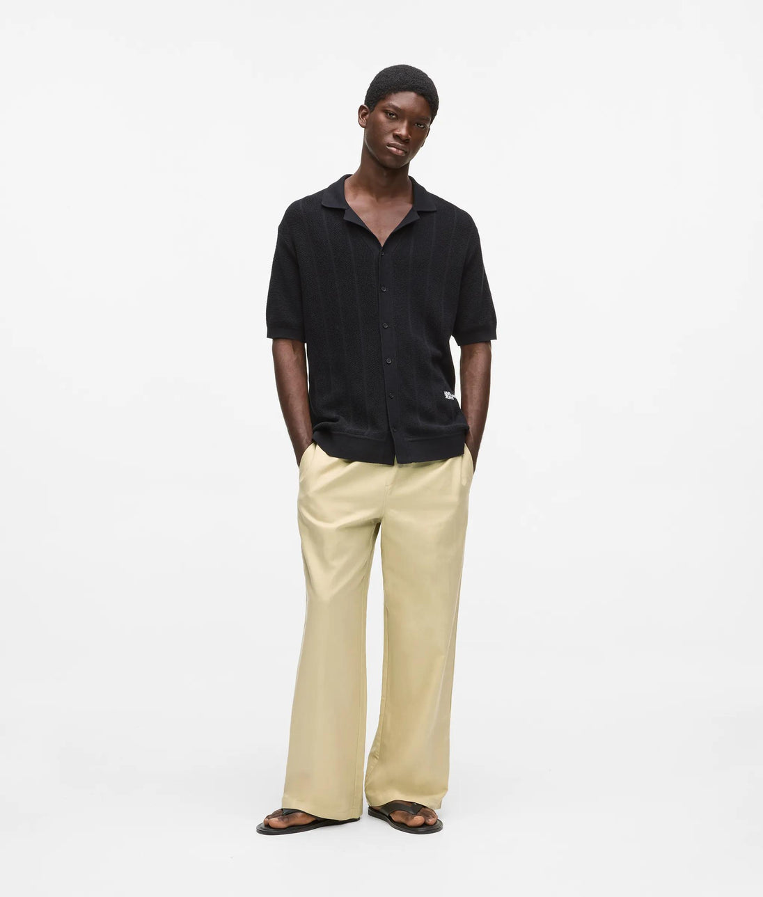 Karl Lagerfeld Curved Hem T-Shirt Black
