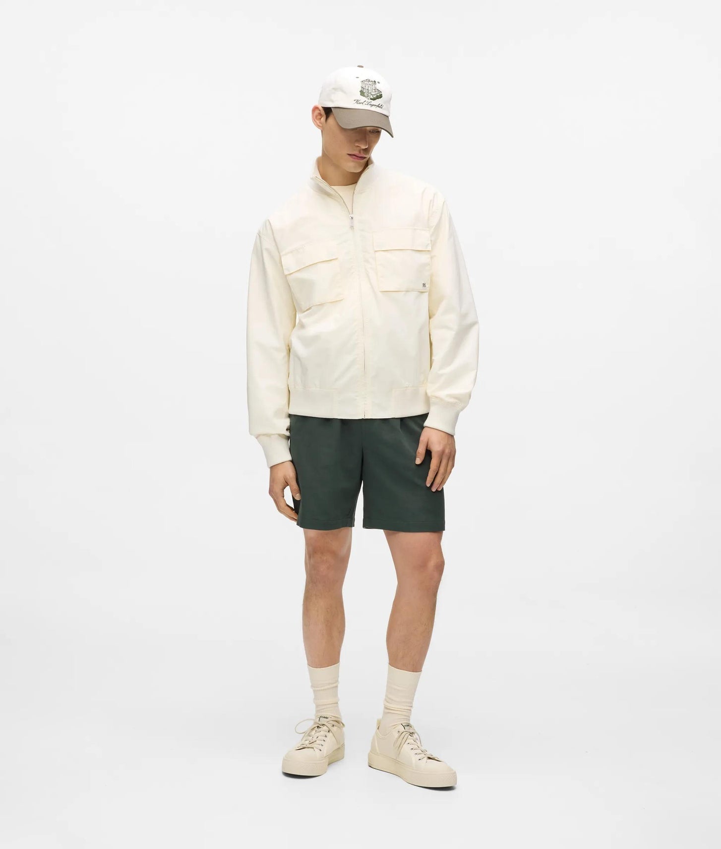 Karl Lagerfeld Côte D'Azur Bomber Jacket Cannoli Cream