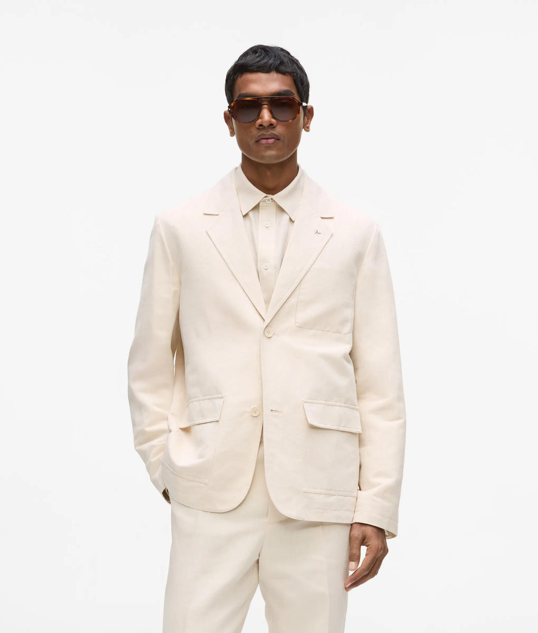 Karl Lagerfeld Linen Suit Pants Natural