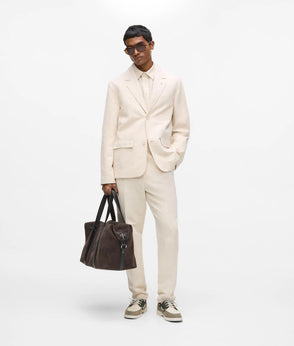 Karl Lagerfeld Linen Suit Pants Natural