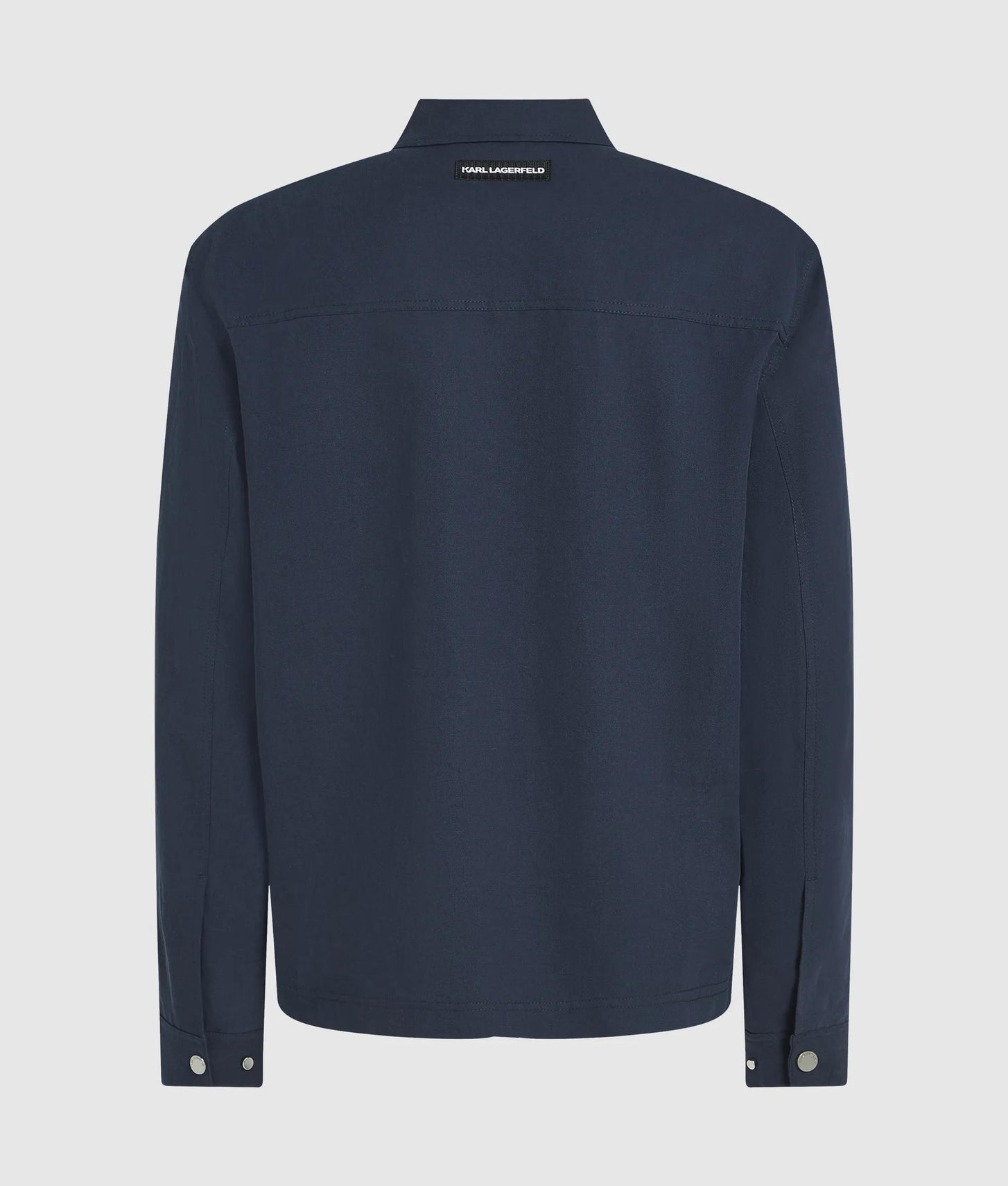 Karl Lagerfeld Linen Zip-Up Jacket Peacoat