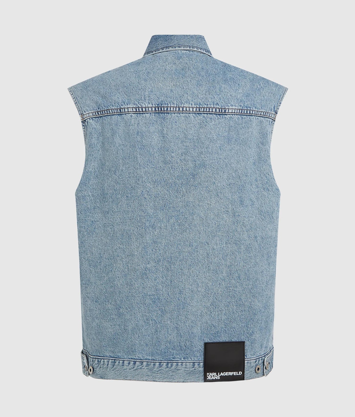 Karl Lagerfeld Relaxed Denim Vest Acid Light Blue
