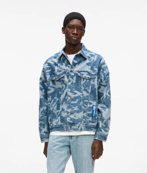 Karl Lagerfeld Bleached Relaxed Jeans White/Blue