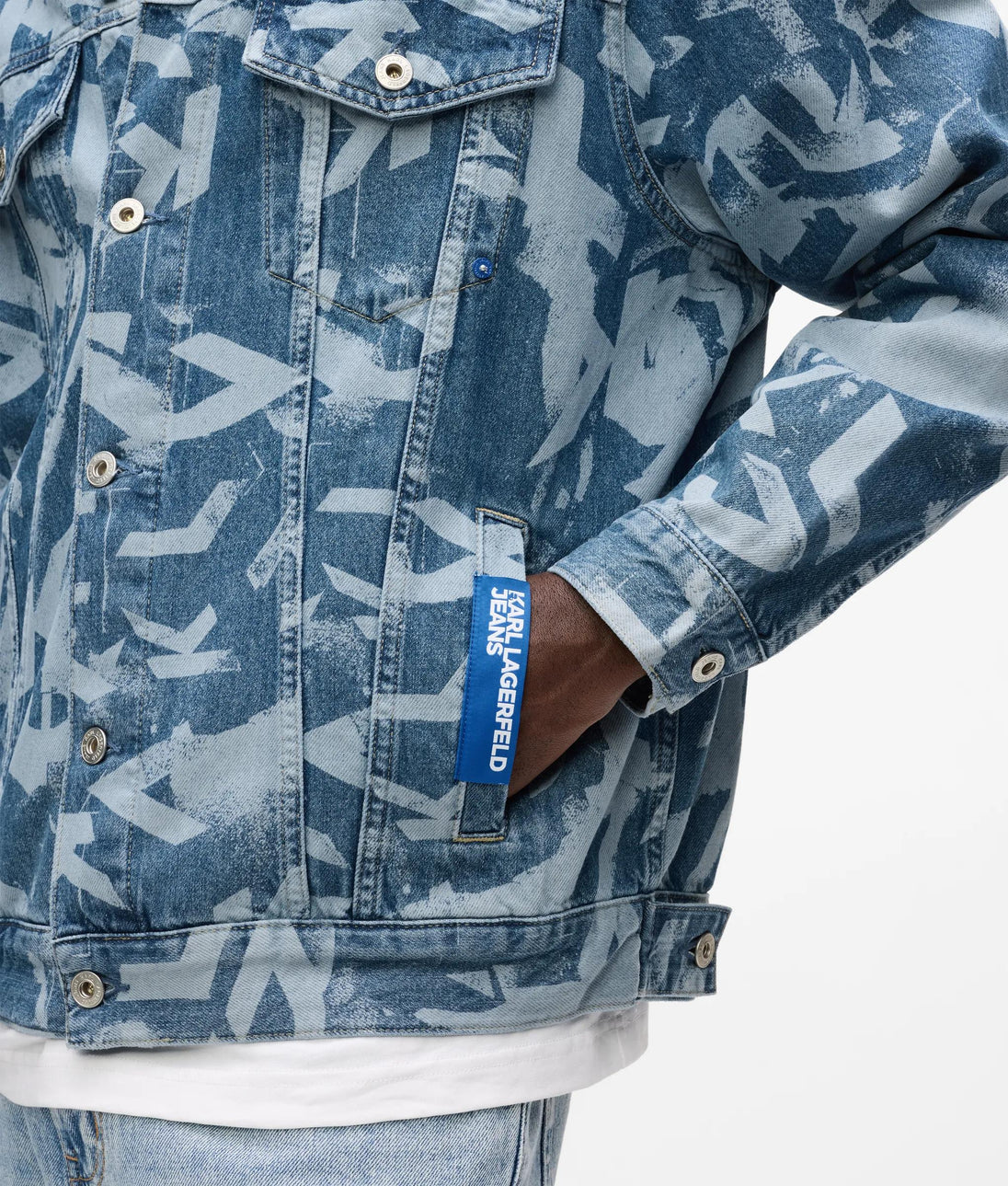 Karl Lagerfeld Bleached Relaxed Jeans White/Blue