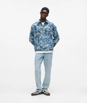 Karl Lagerfeld Bleached Relaxed Jeans White/Blue