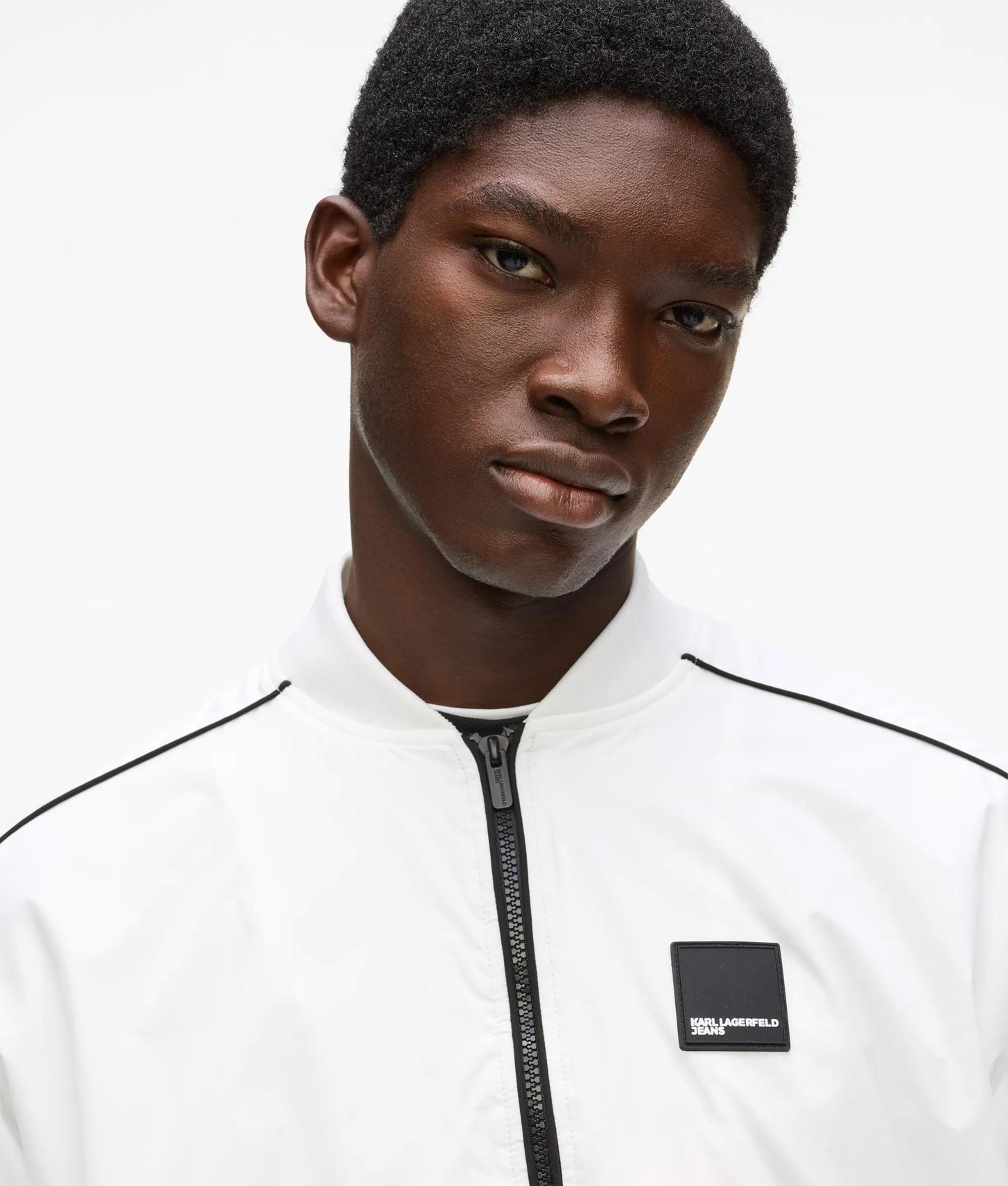 Karl Lagerfeld Lightweight Bomber Jacket White