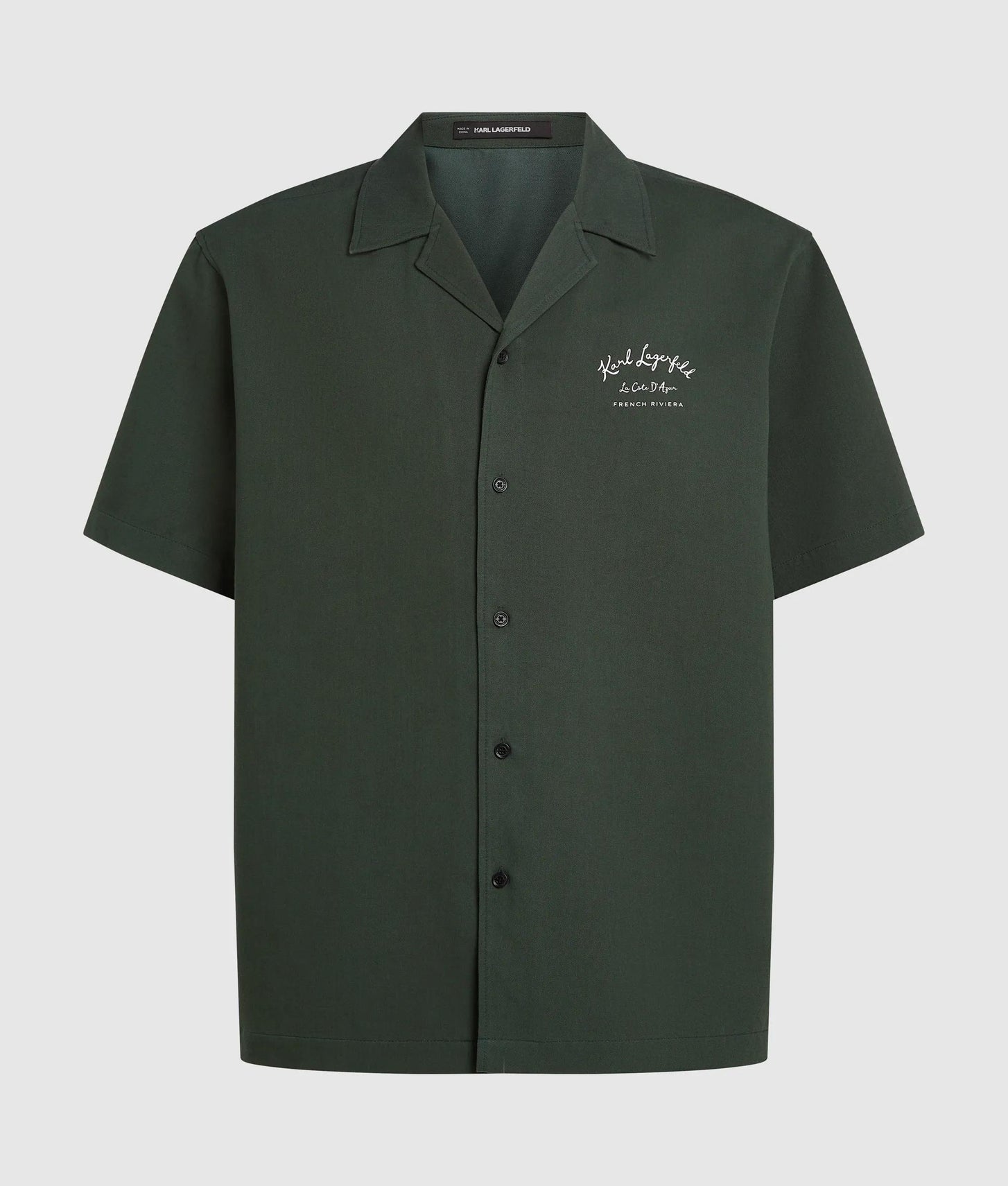 Karl Lagerfeld Short-Sleeved Côte D'Azur Shirt Deep Forest