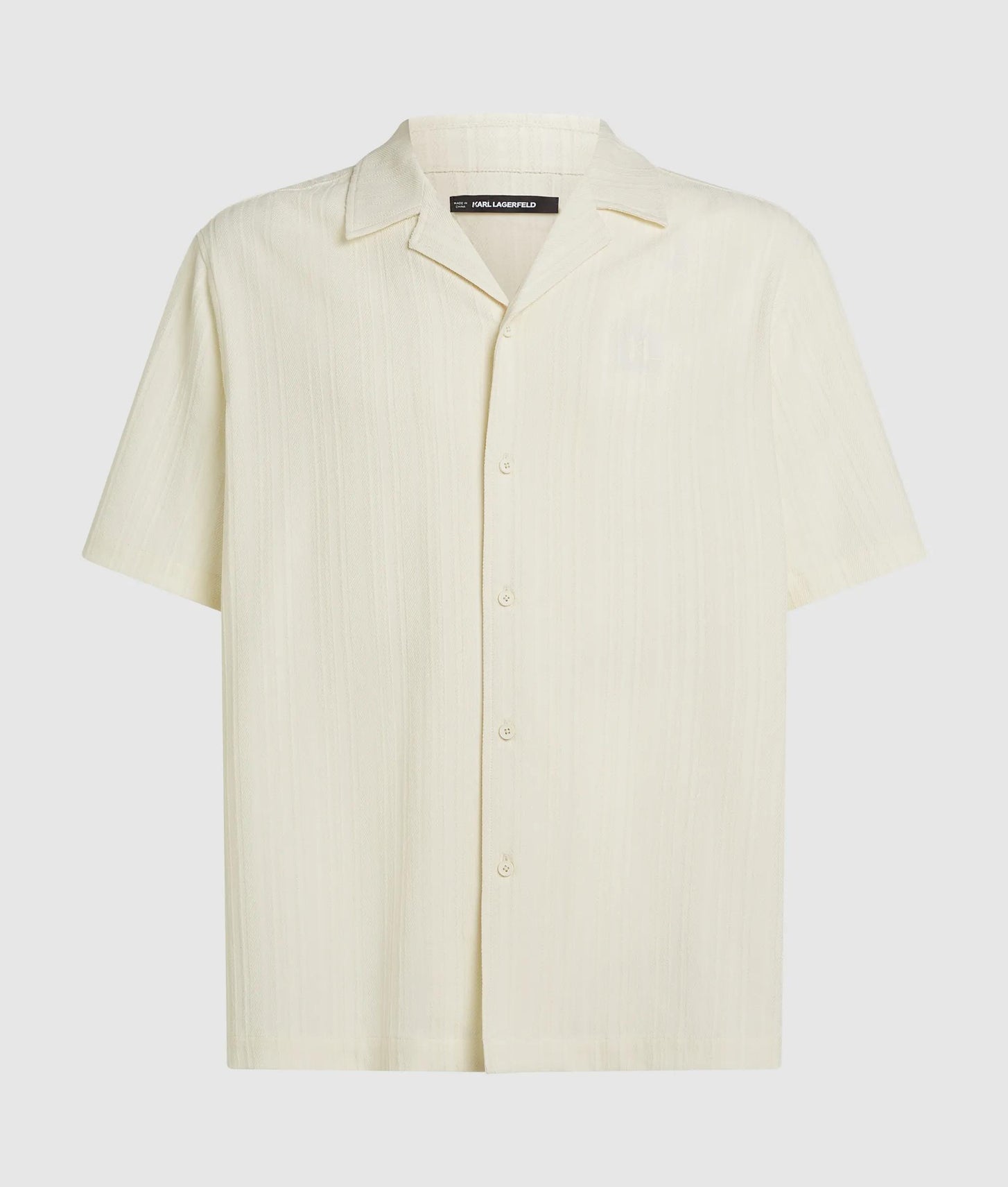 Karl Lagerfeld Textured Short-Sleeved Shirt Cannoli Cream