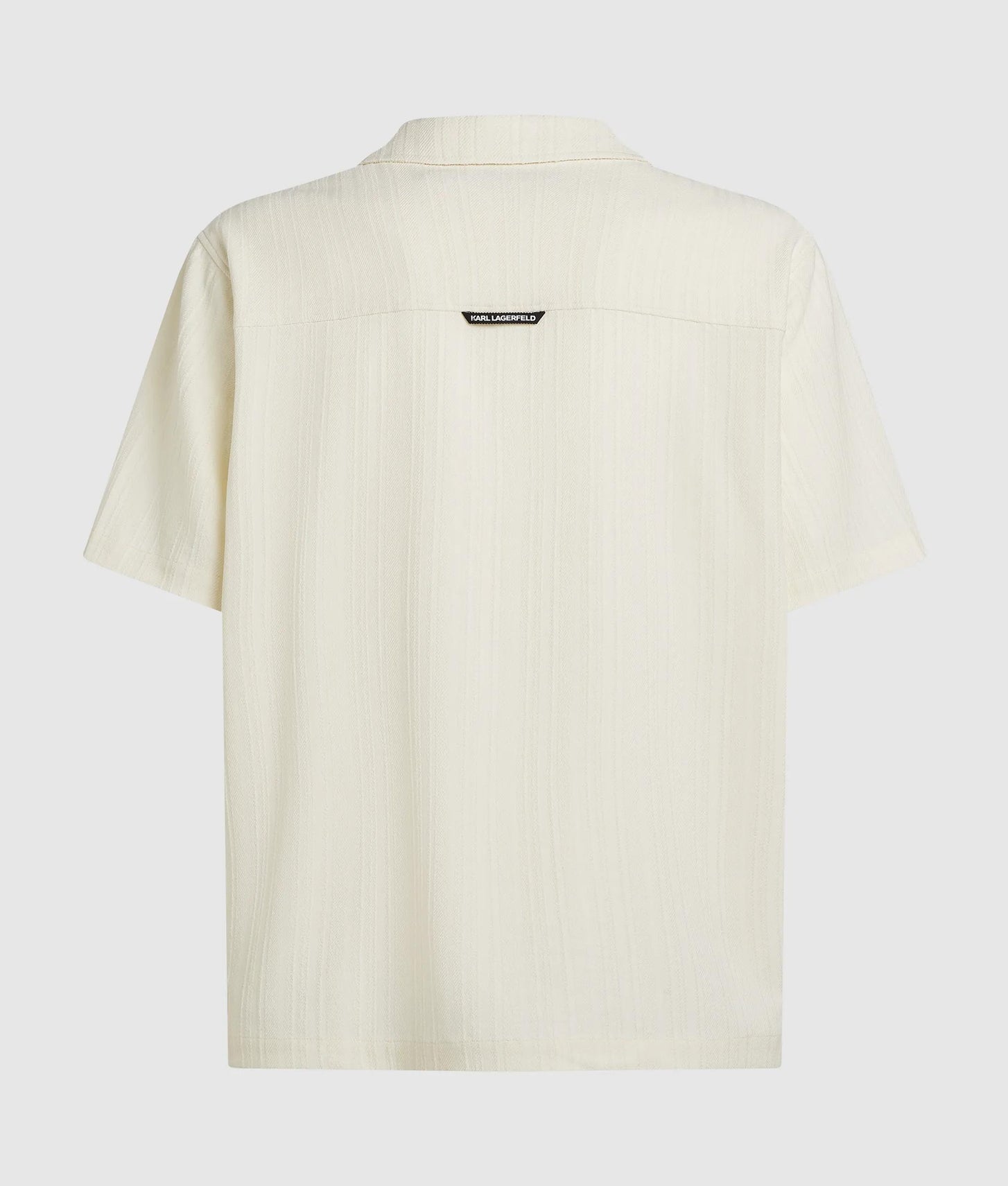 Karl Lagerfeld Textured Short-Sleeved Shirt Cannoli Cream