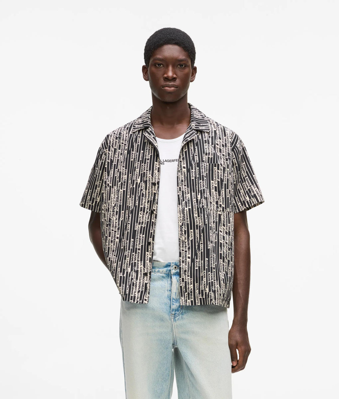 Karl Lagerfeld All-Over-Print Shorts Linear Logo All Over Print