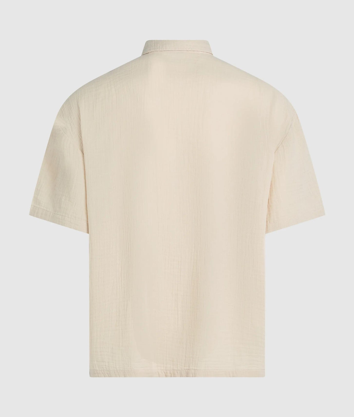 Karl Lagerfeld Short-Sleeved Crinkled Shirt Whitecap Grey