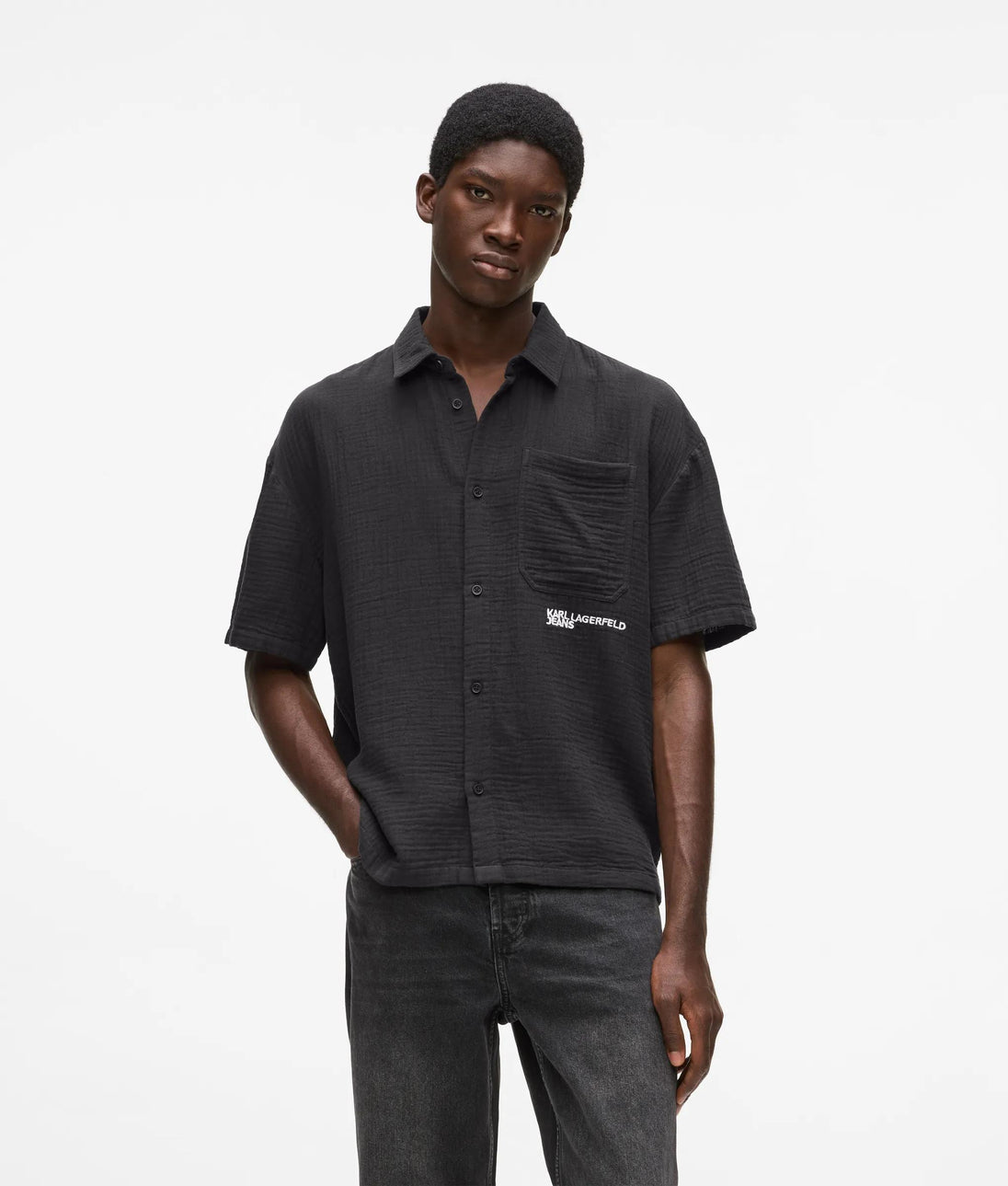 Karl Lagerfeld Crinkled Shorts Black