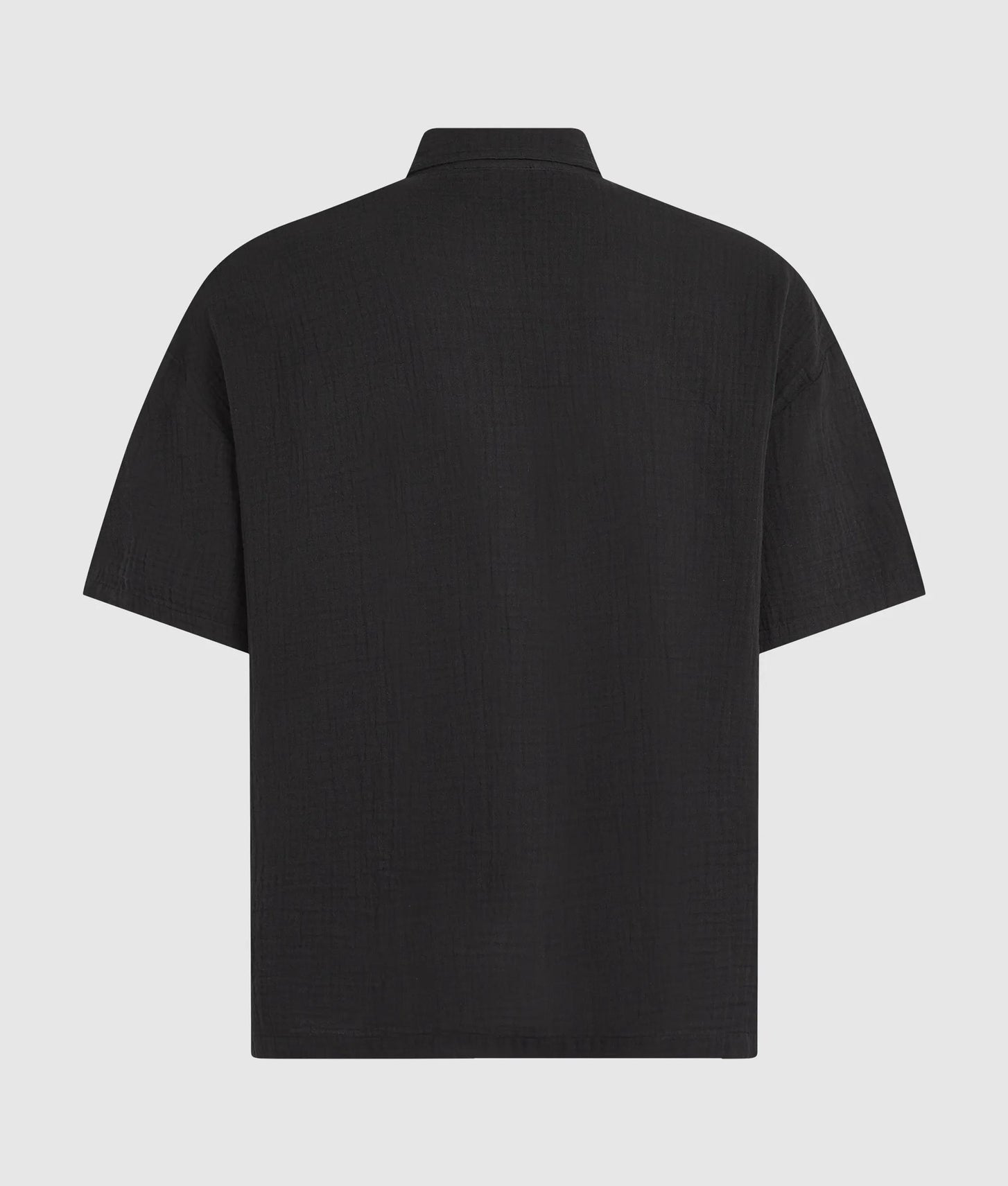 Karl Lagerfeld Short-Sleeved Crinkled Shirt Black