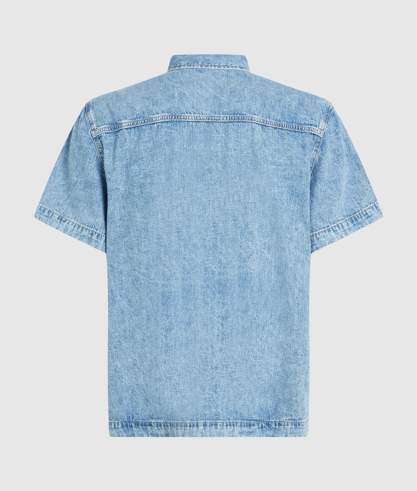 Karl Lagerfeld Short-Sleeved Denim Shirt Light Blue