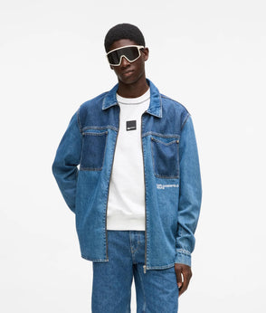 Karl Lagerfeld Regular Denim Shorts Mid Blue Stone