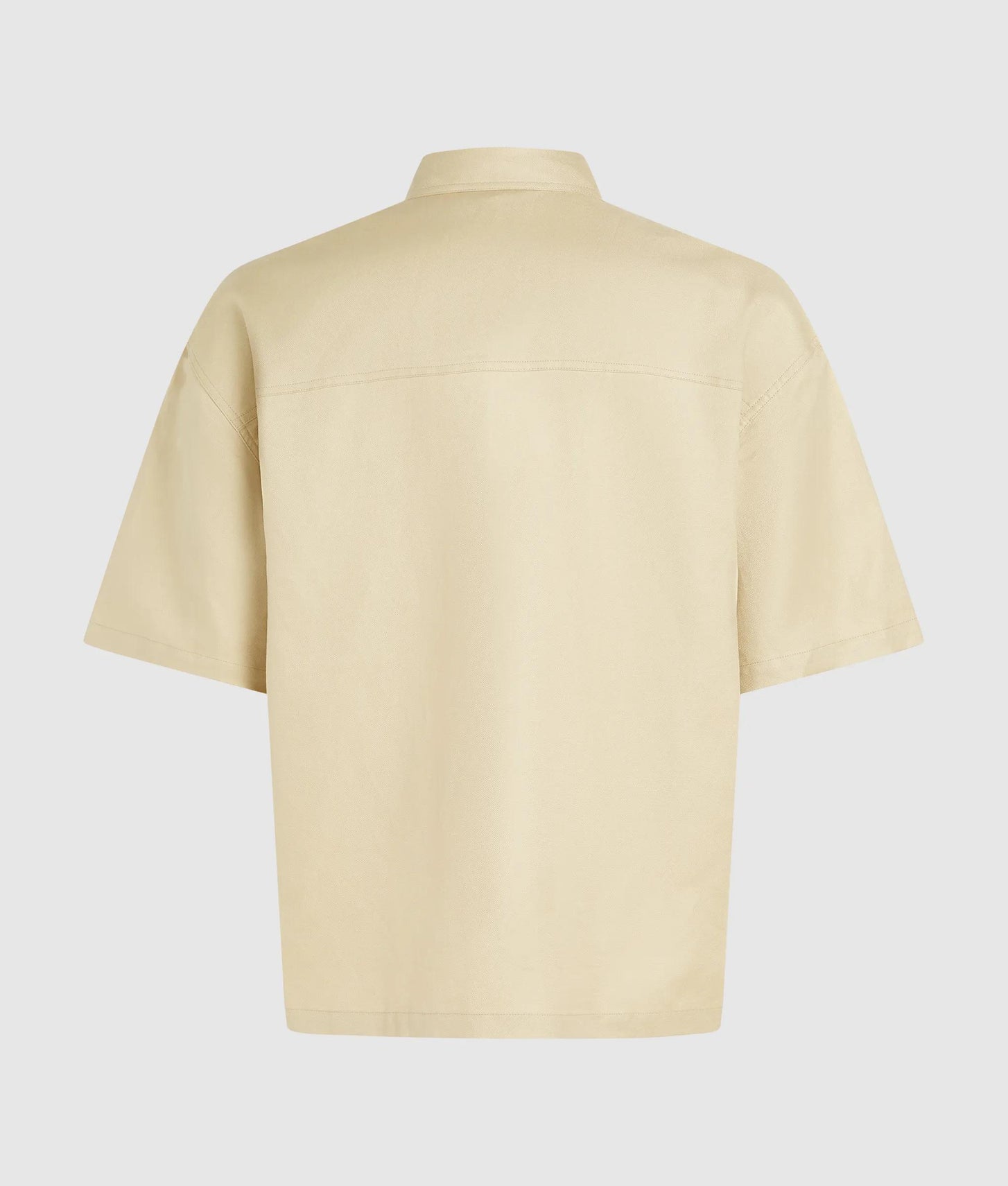 Karl Lagerfeld Short-Sleeved Linen Blend Shirt Pale Khaki