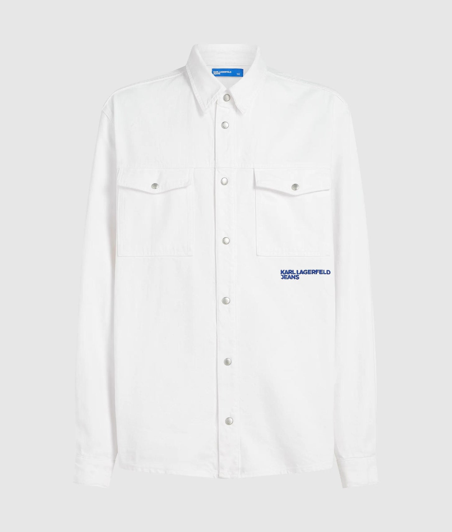 Karl Lagerfeld Graphic Karl Print Denim Overshirt White