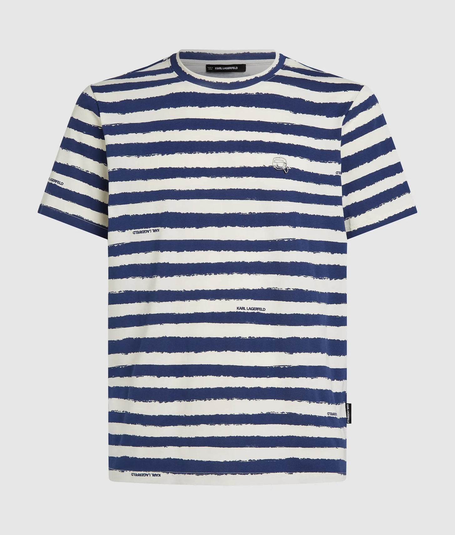 Karl Lagerfeld Ikon Striped T-Shirt Cannoli Cream