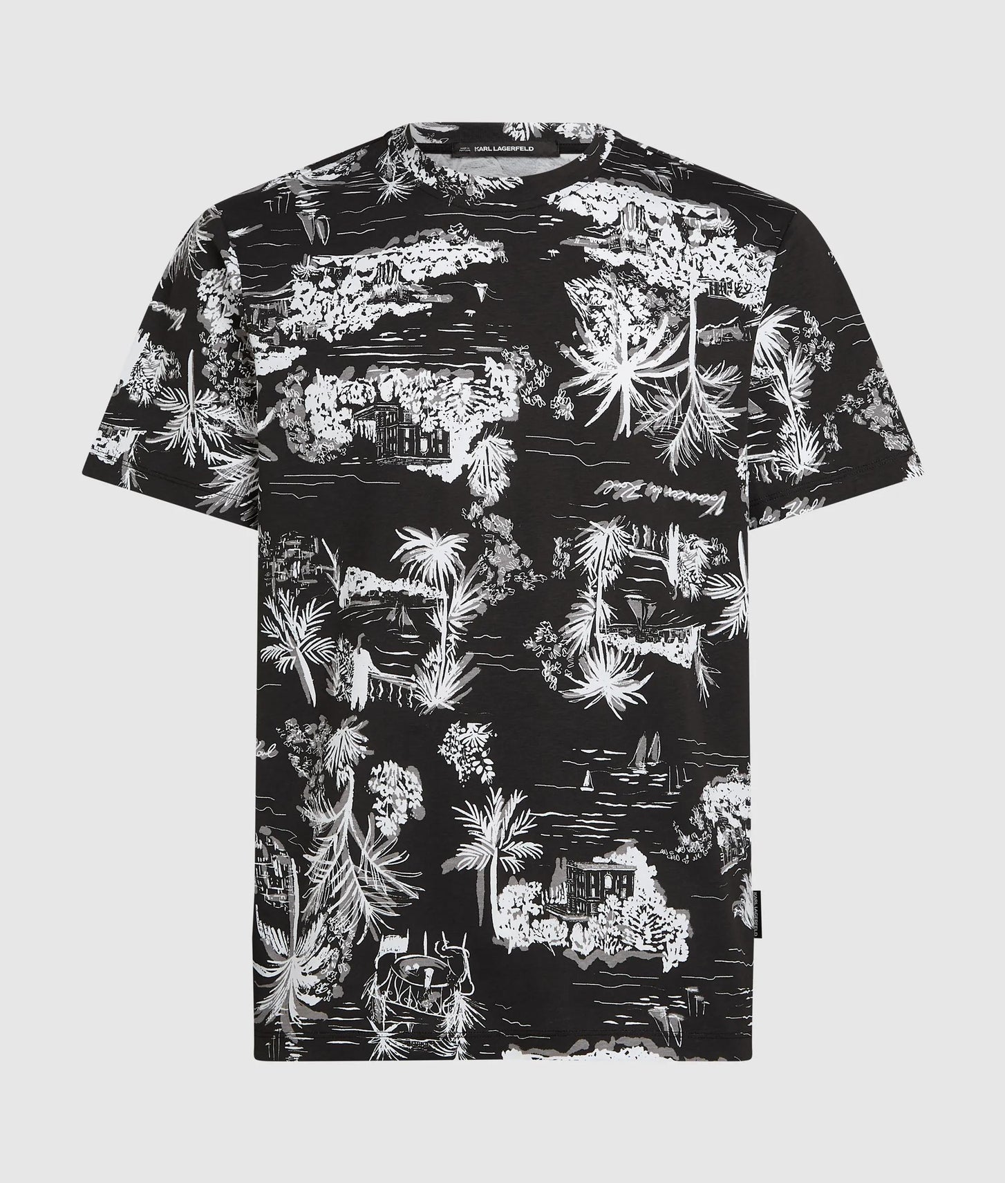 Karl Lagerfeld Villa La Vigie Print T-Shirt Black
