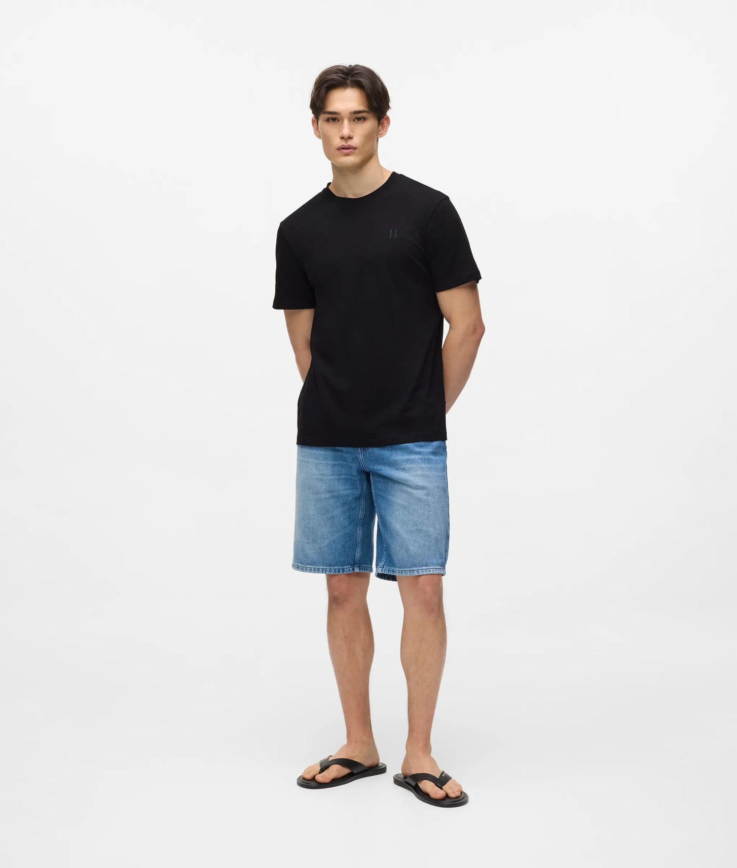 Karl Lagerfeld Monogram Linen Blend T-Shirt Black