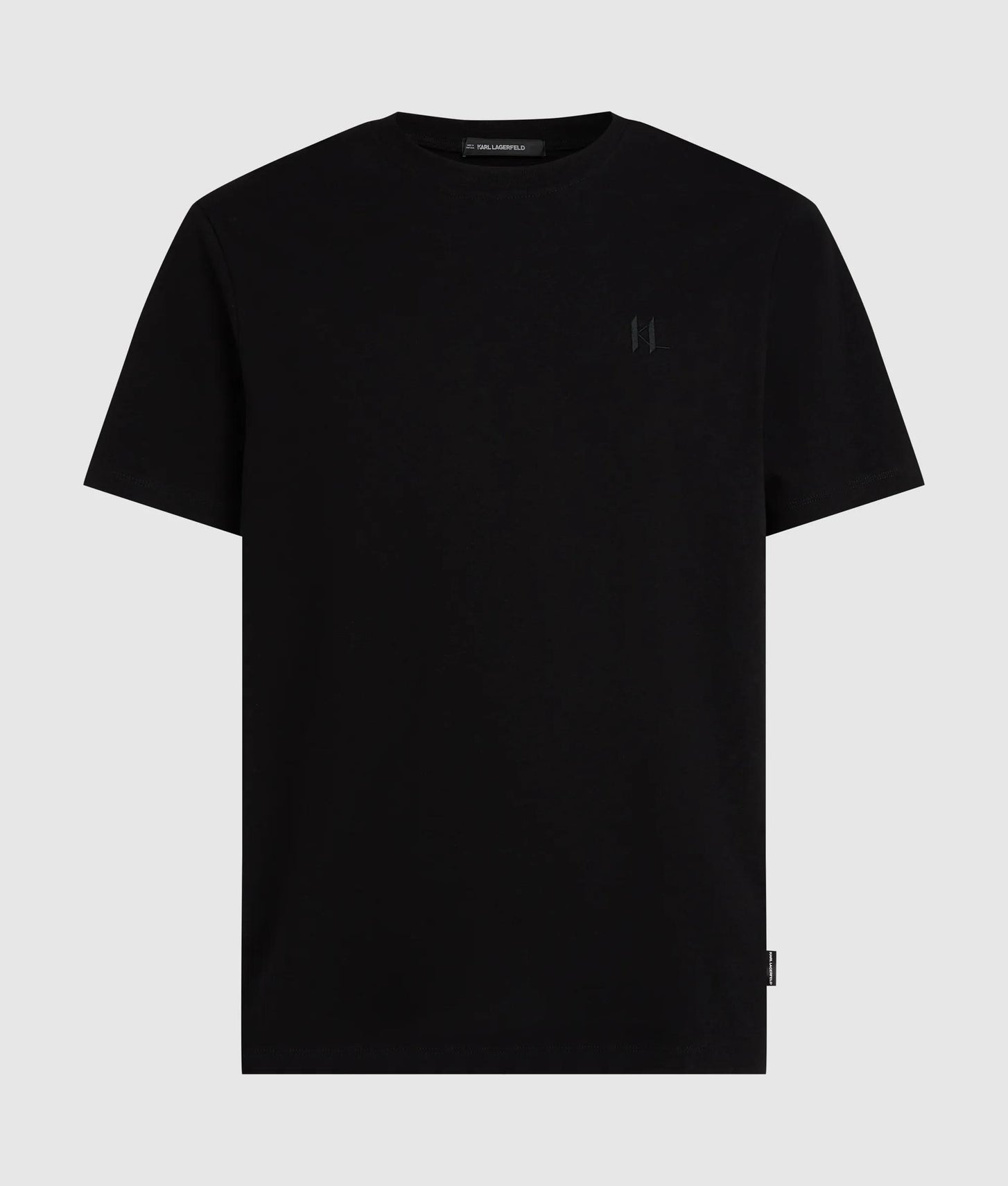 Karl Lagerfeld Monogram Linen Blend T-Shirt Black