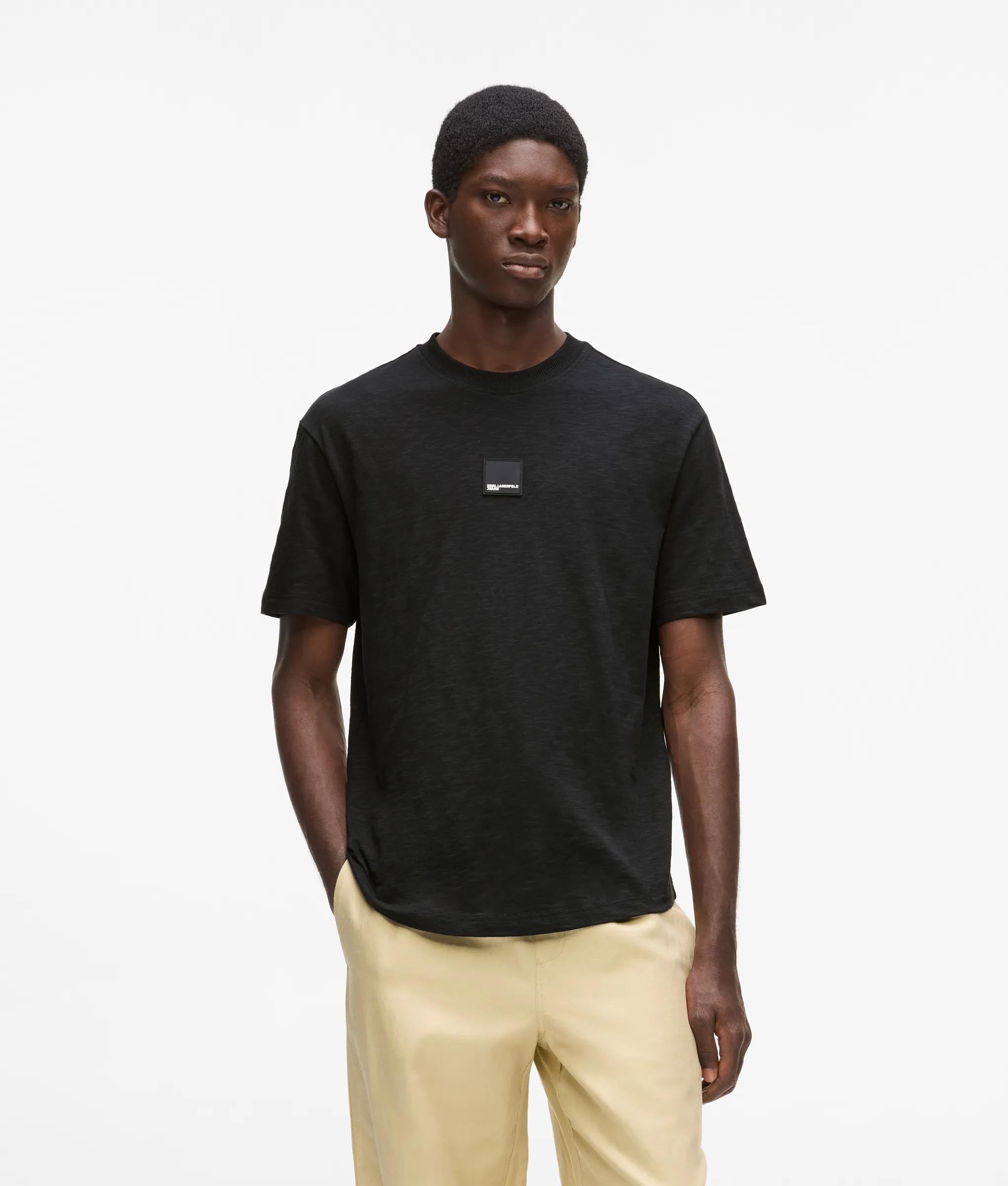 Karl Lagerfeld Curved Hem T-Shirt Black
