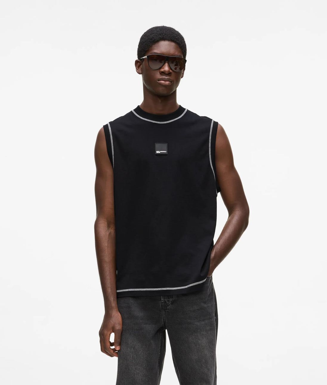 Karl Lagerfeld Short-Sleeved Knit Polo Shirt Pale Khaki