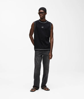 Karl Lagerfeld Short-Sleeved Knit Polo Shirt Pale Khaki