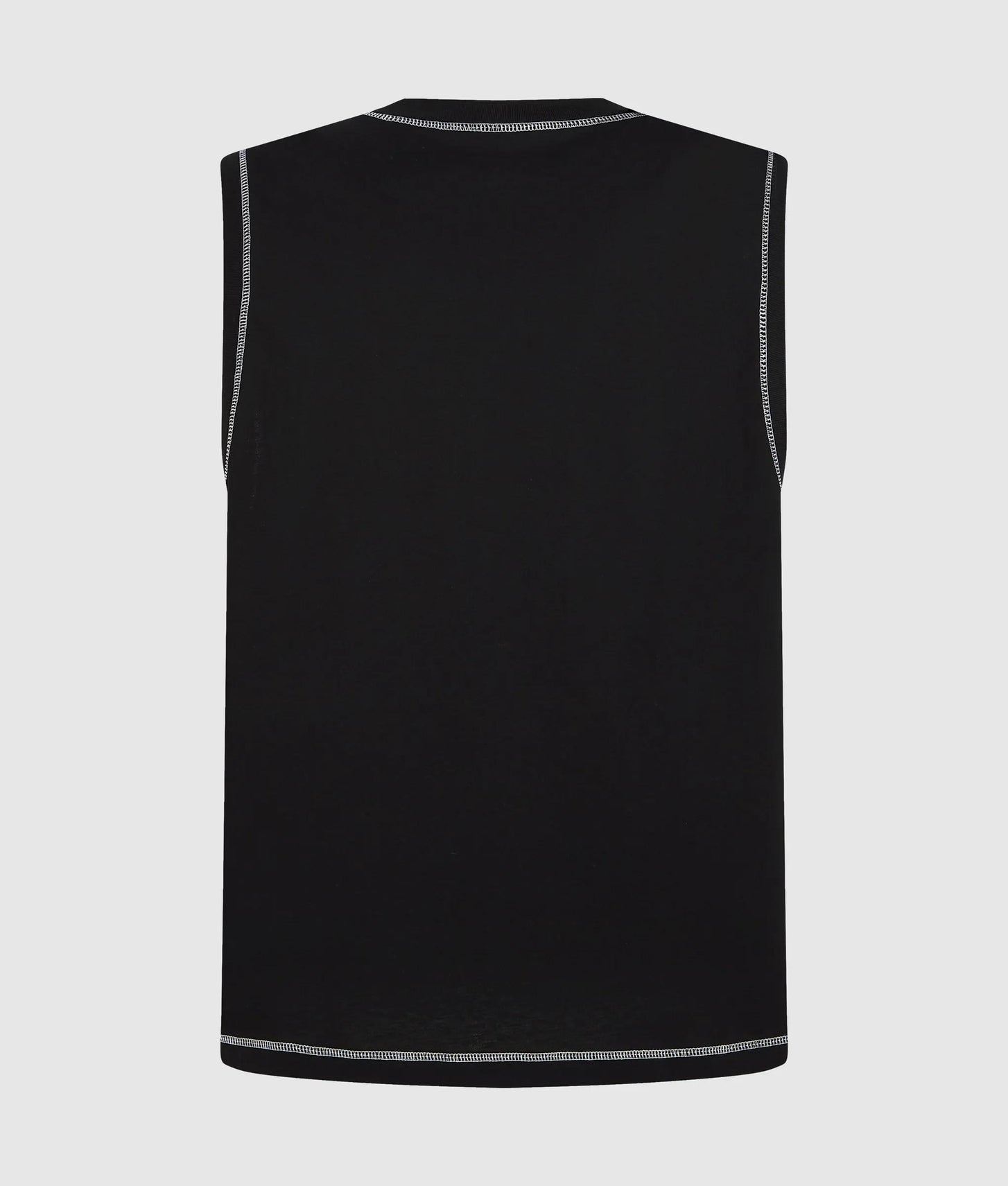 Karl Lagerfeld Relaxed Contrast Stitch Tank Top Black