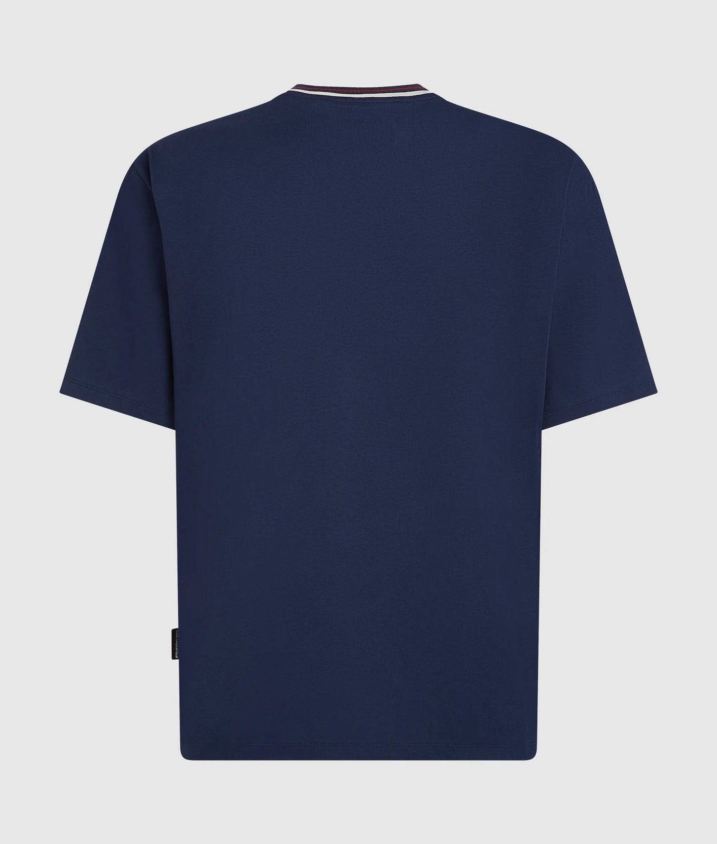 Karl Lagerfeld Ikon Striped Neck T-Shirt Medieval Blue