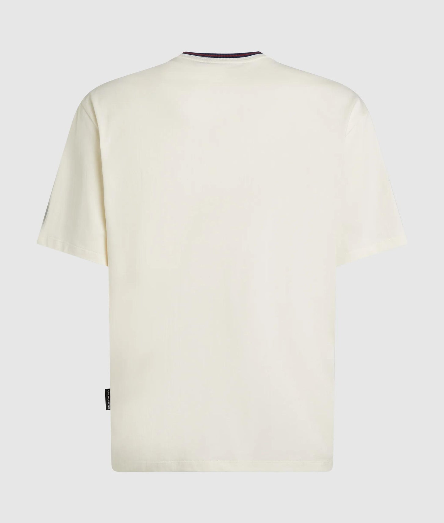 Karl Lagerfeld Ikon Striped Neck T-Shirt Cannoli Cream