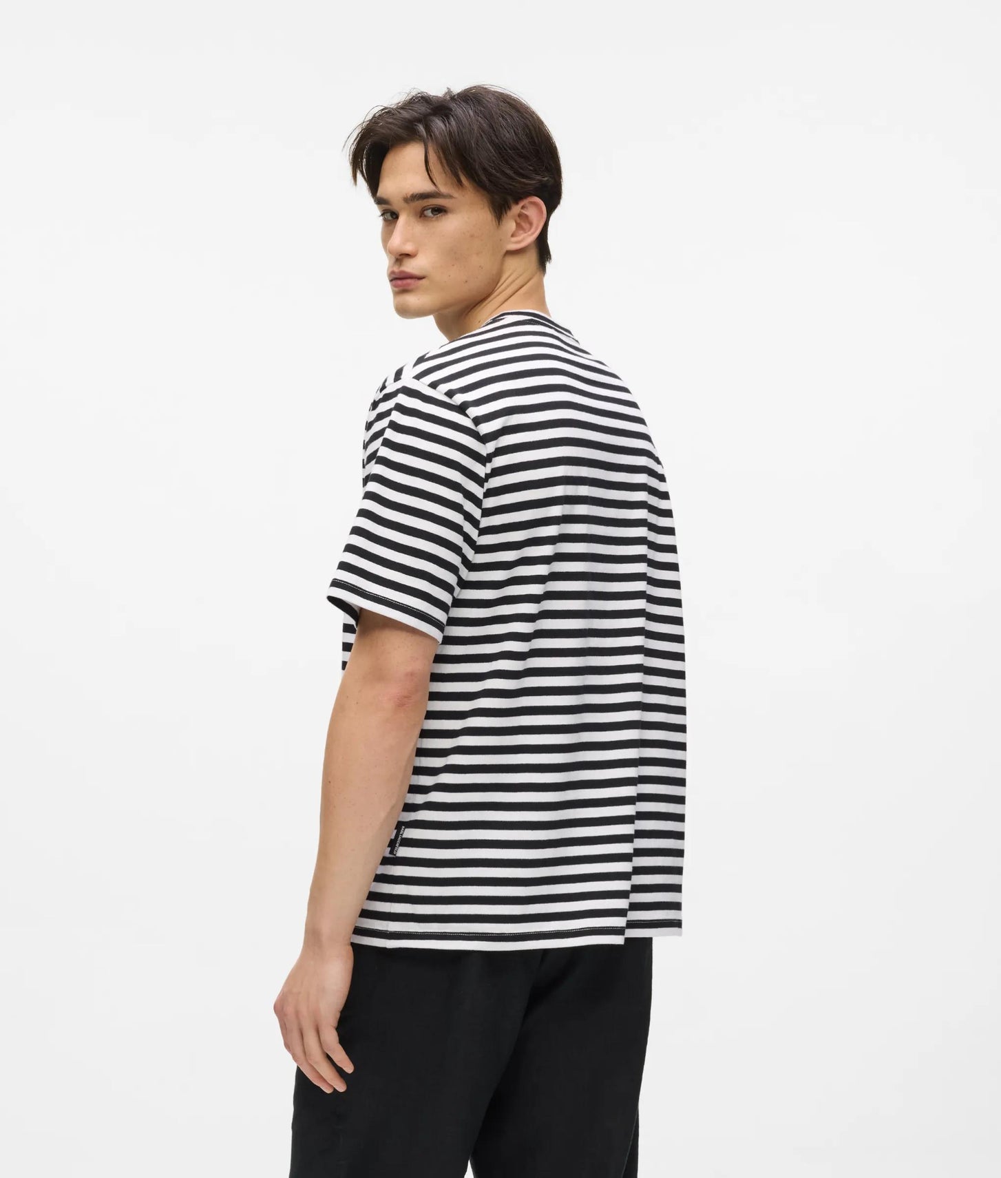 Karl Lagerfeld Ikon Relaxed Striped T-Shirt White/Black