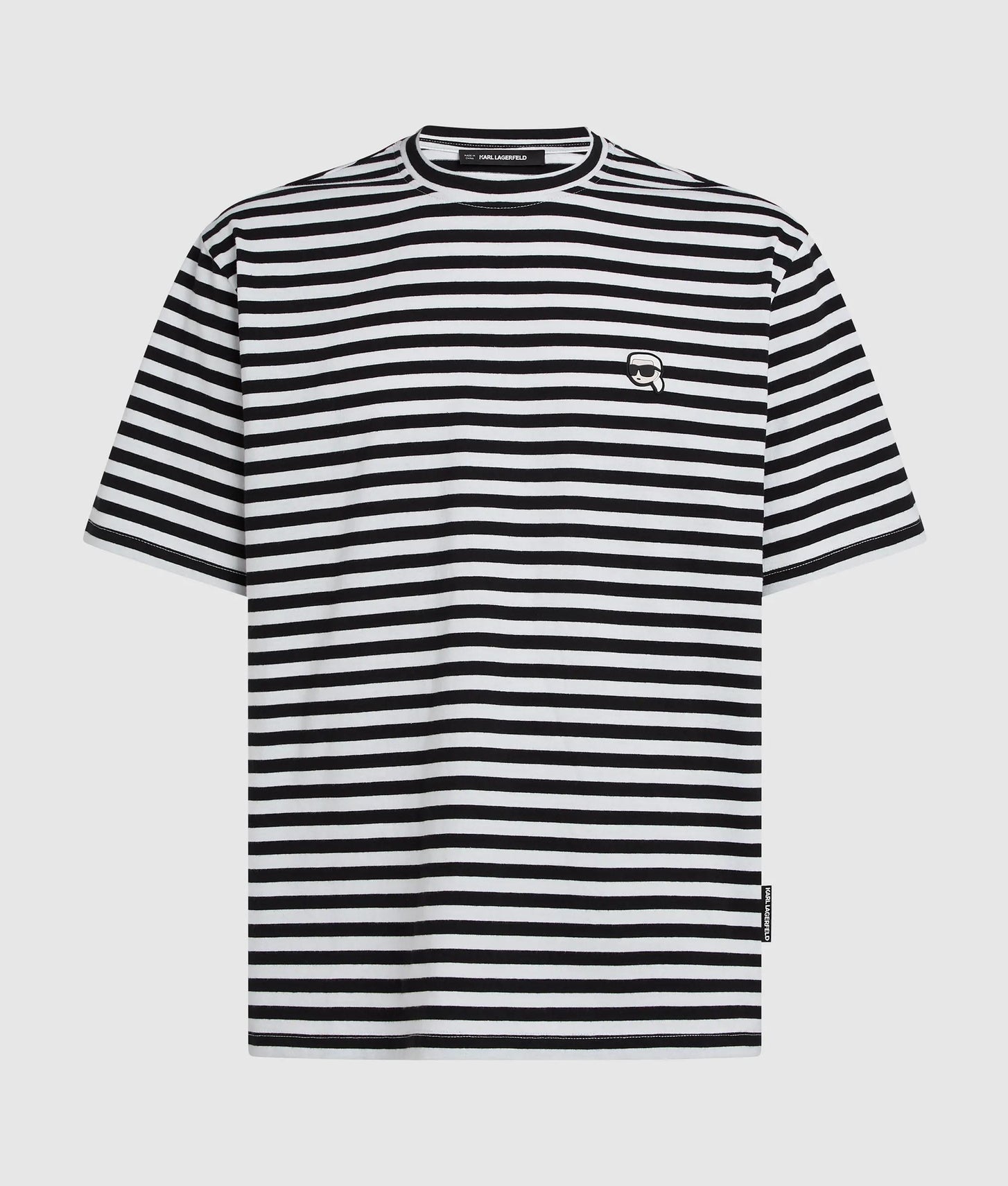Karl Lagerfeld Ikon Relaxed Striped T-Shirt White/Black