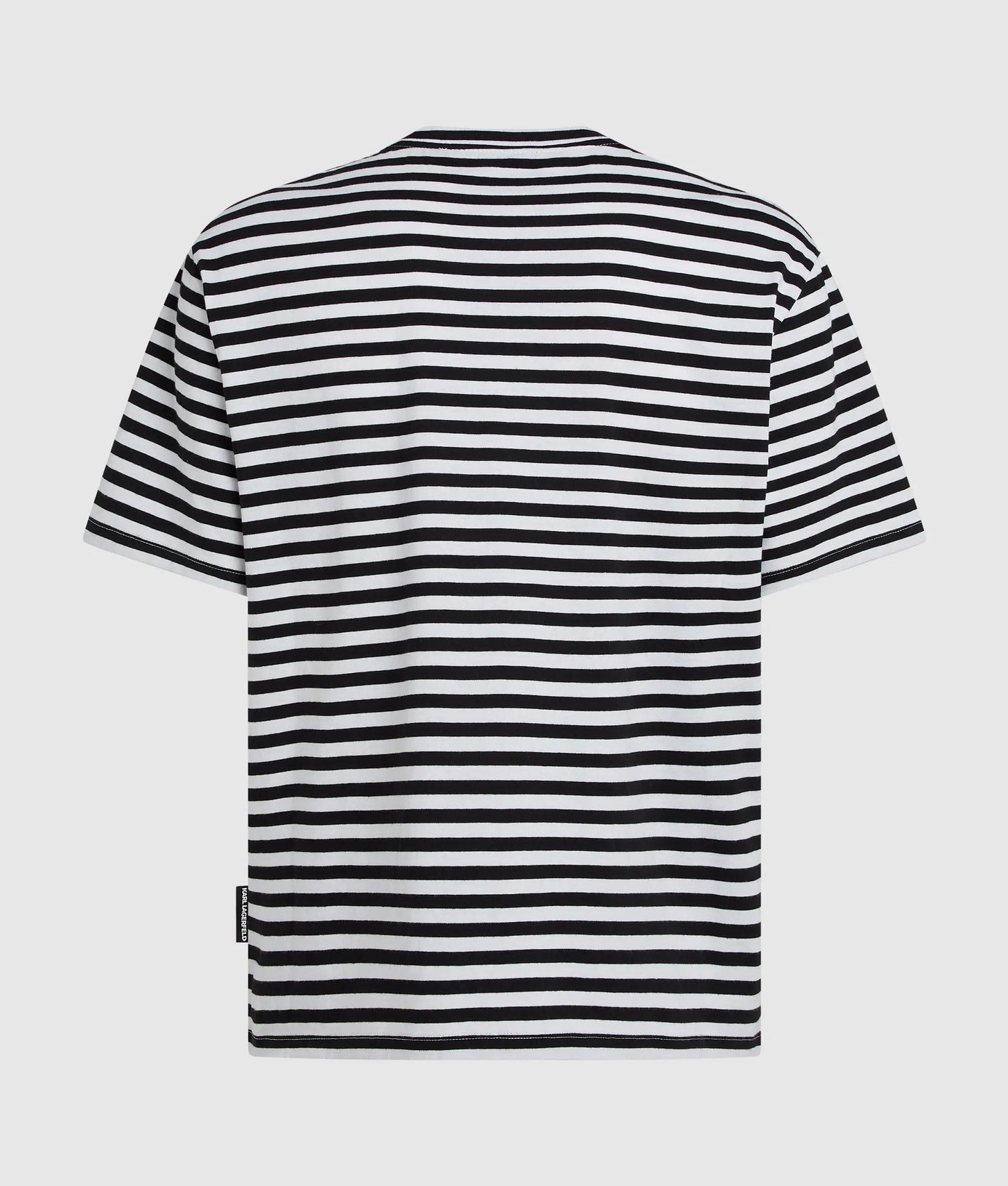 Karl Lagerfeld Ikon Relaxed Striped T-Shirt White/Black