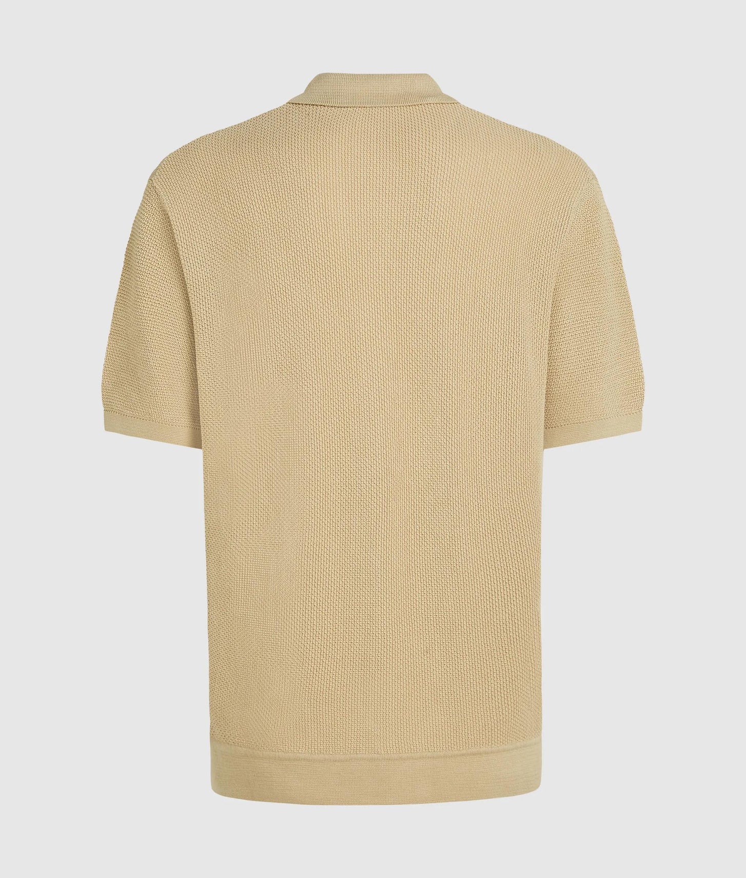 Karl Lagerfeld Short-Sleeved Knit Polo Shirt Pale Khaki