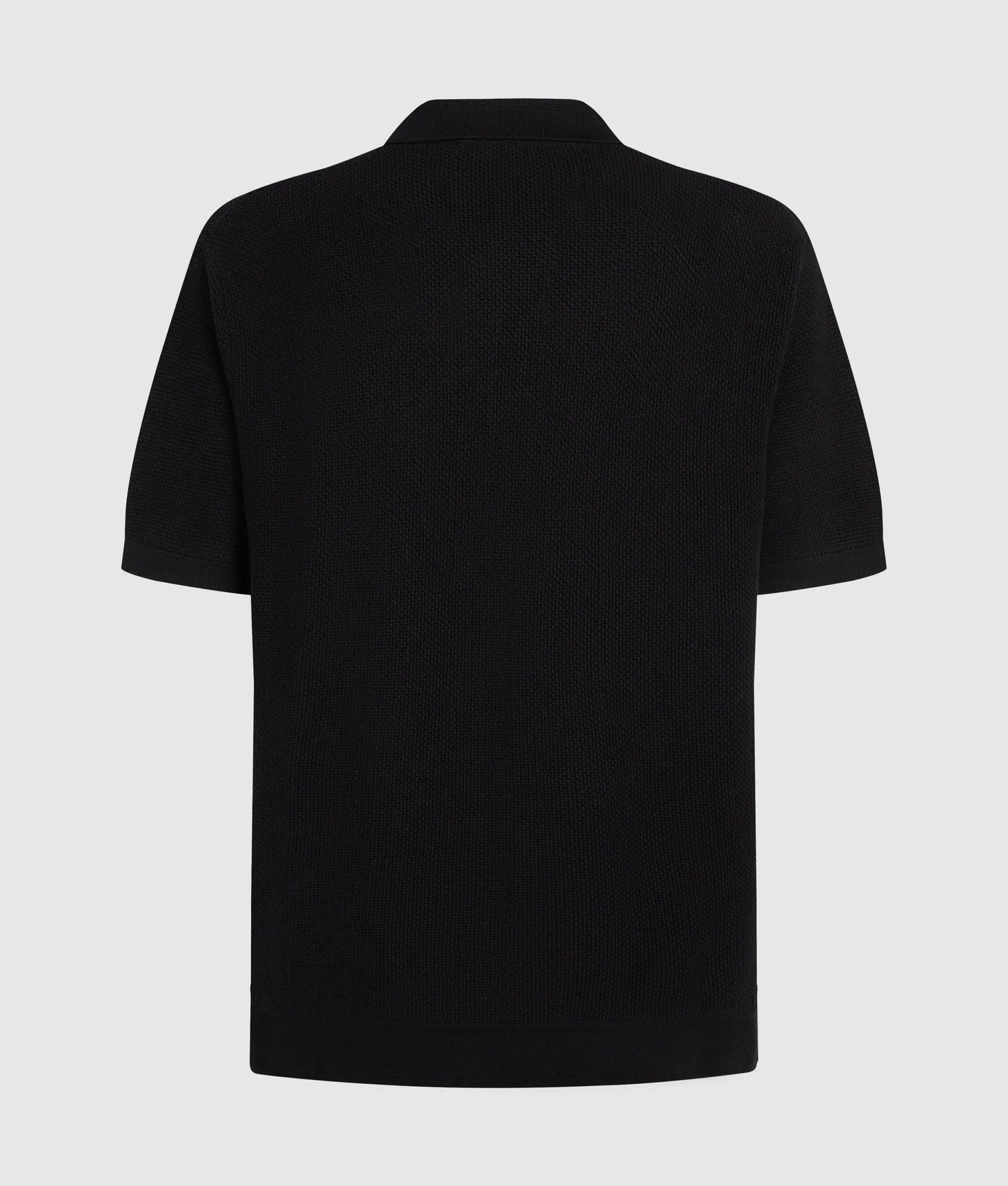 Karl Lagerfeld Short-Sleeved Knit Polo Shirt Black