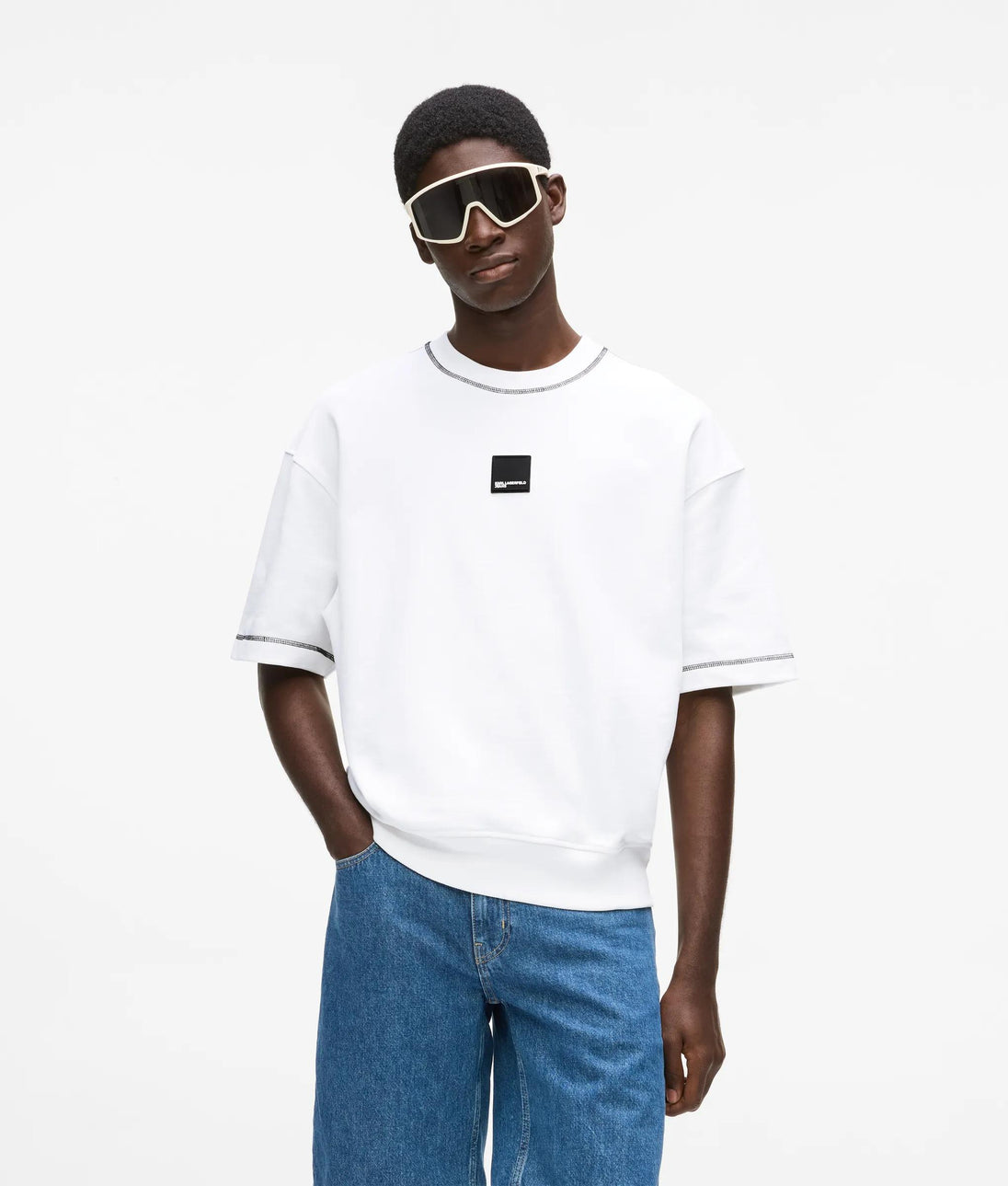 Karl Lagerfeld Regular Denim Shorts Mid Blue Stone