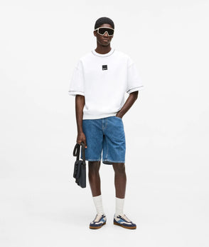Karl Lagerfeld Regular Denim Shorts Mid Blue Stone