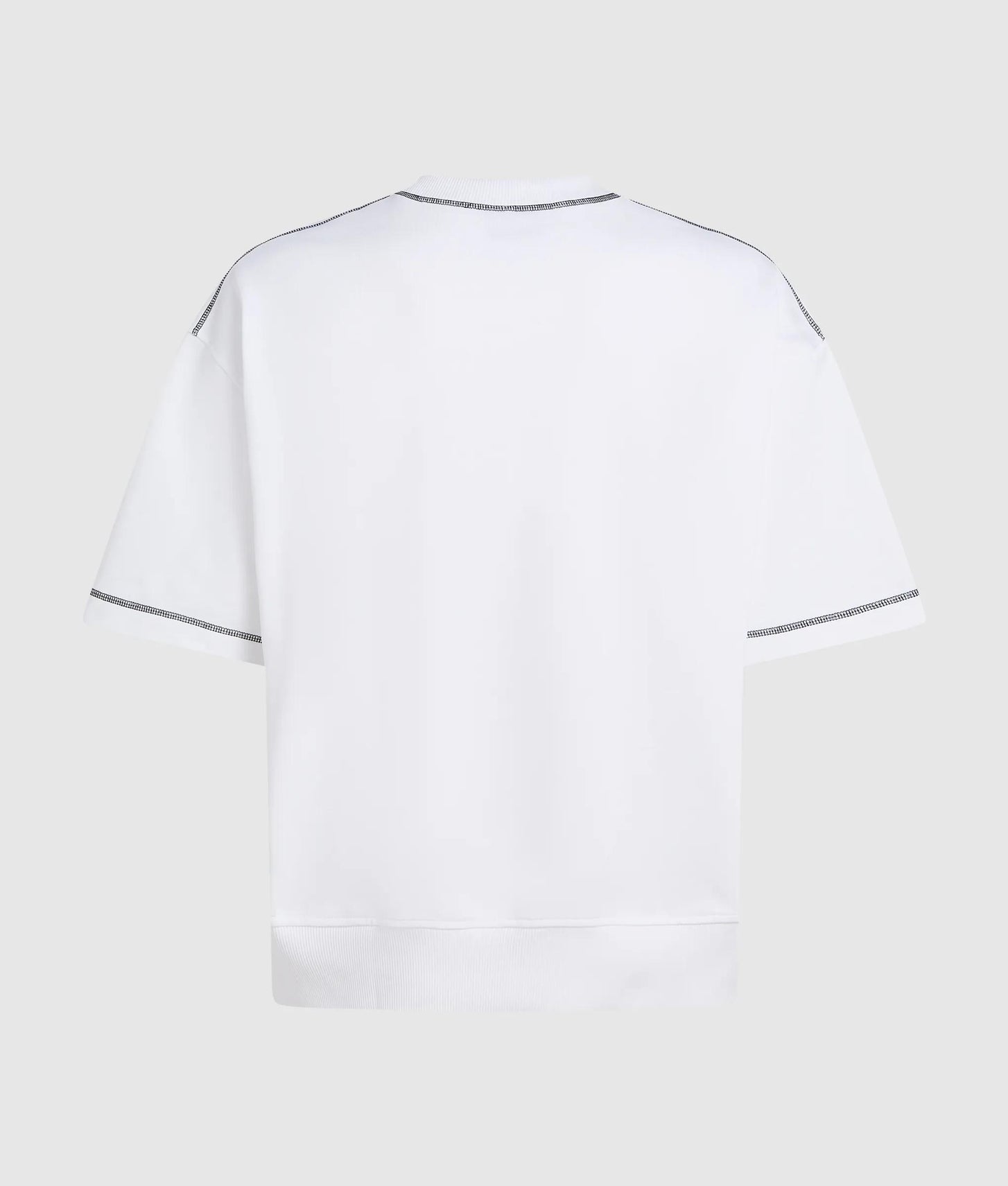 Karl Lagerfeld Short-Sleeved Contrast Stitch Sweatshirt White